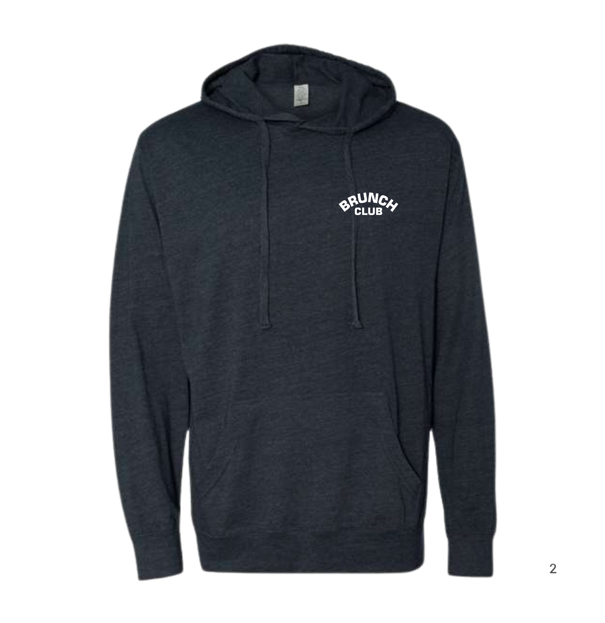 BRUNCH CLUB NAVY HEATHER HOODIE PULLOVER