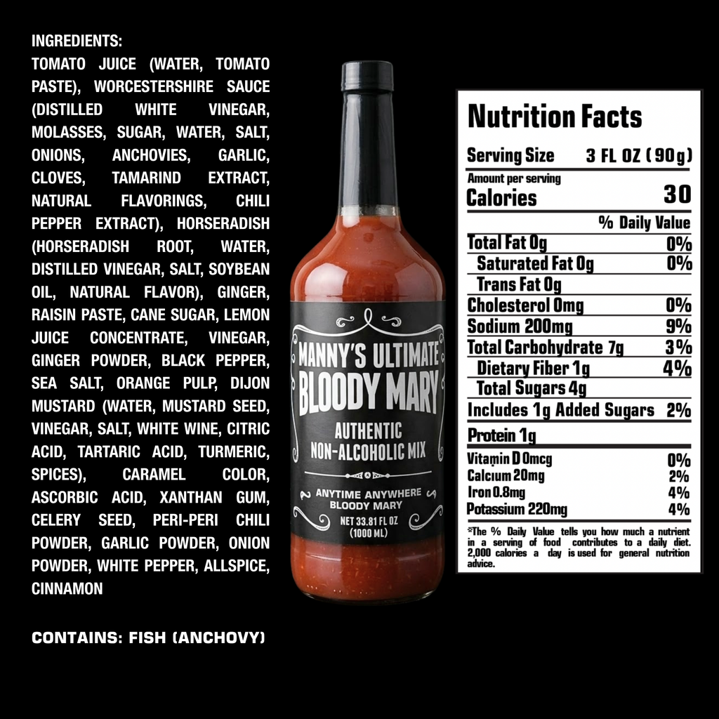 Manny's Ultimate Bloody Mary Mix -  1 Liter Glass Bottle