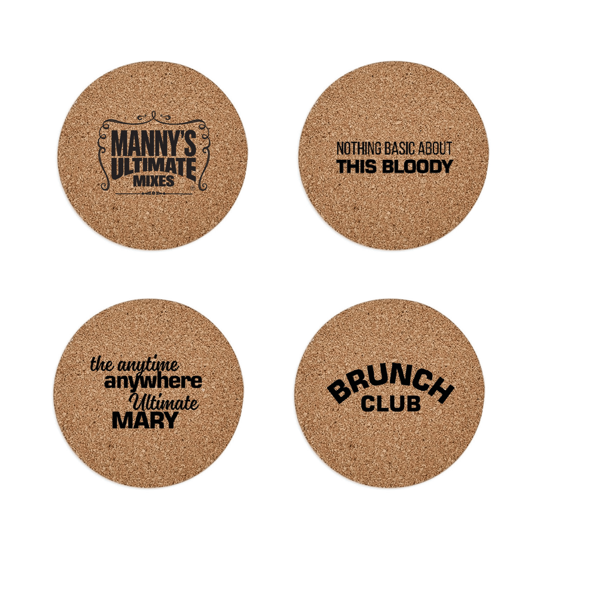 Graphic Cork Coaster 4-Pack