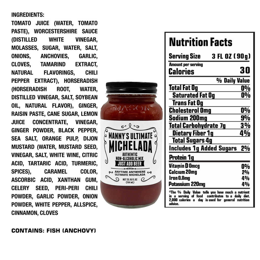 Manny's Ultimate Michelada Mix - Mason Jar 25oz